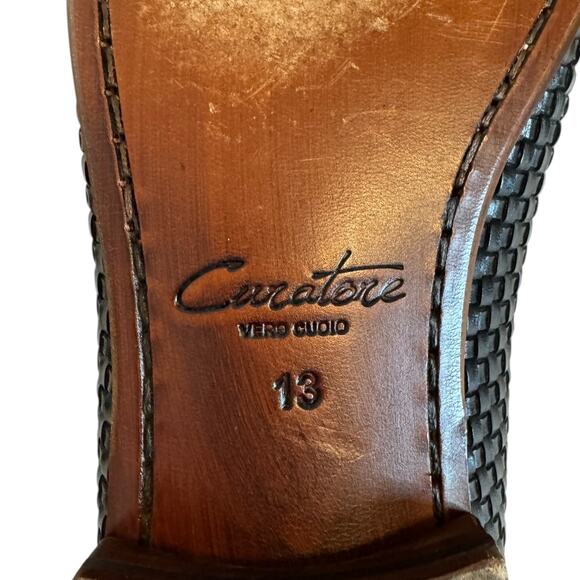 Curatore Mens Bodeo Woven Black Leather Penn Loafer Size 13 - Picture 9 of 10